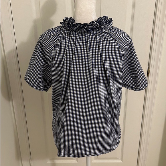 A Shirt Thing Margot Shirt in Navy Gingham Plaid Size P/S - Picture 8 of 11